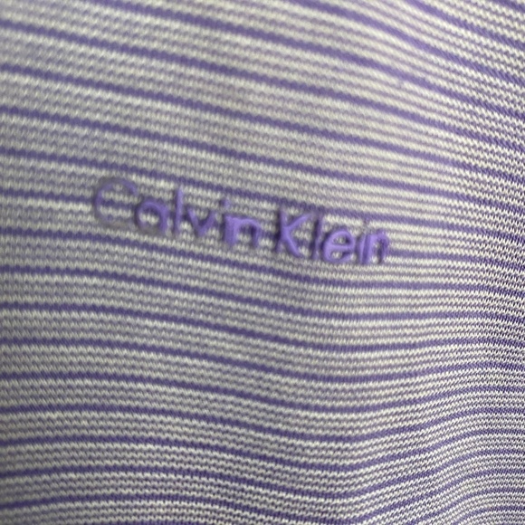 Calvin Klein Men's Purple Horizontal Stripe Short Sleeve Polo Shirt Size XXL - Picture 3 of 12